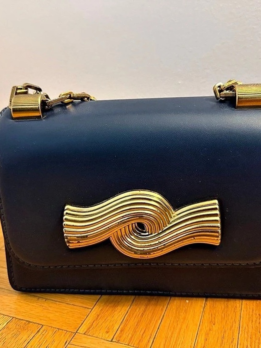 Blue Chain Shoulder Bag